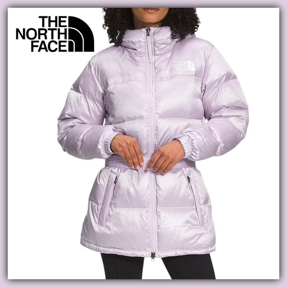 NEW! The North Face Nupste Belted Mid Jacket Lavender Fog size L - Picture 1 of 15
